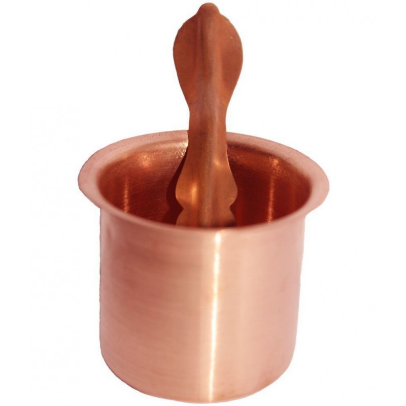 Copper set of Panchpatra & pali ( Achmani) By Shriram Traders