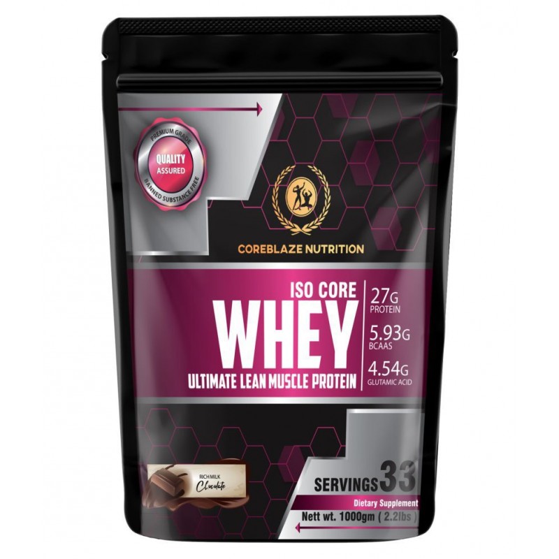 Coreblaze Nutrition ISO CORE Whey Protein 90% (Rich Milk Chocolate) 1000 gm