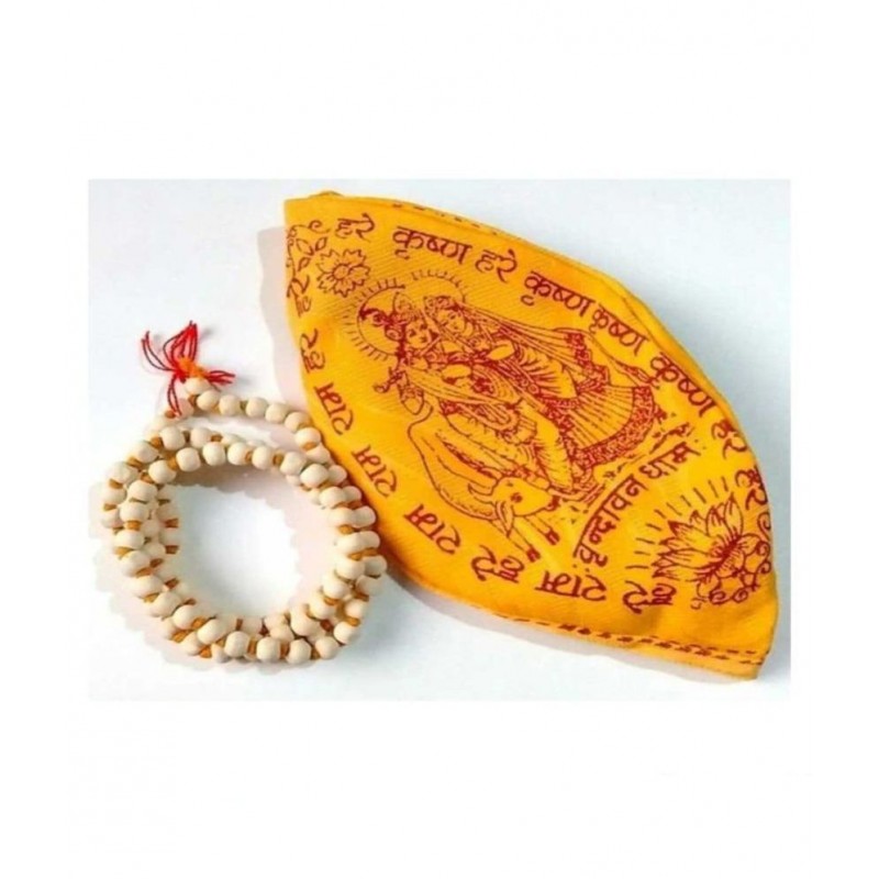 Cotton Jaap Bag +Tulsi mala(108+1)Beads.