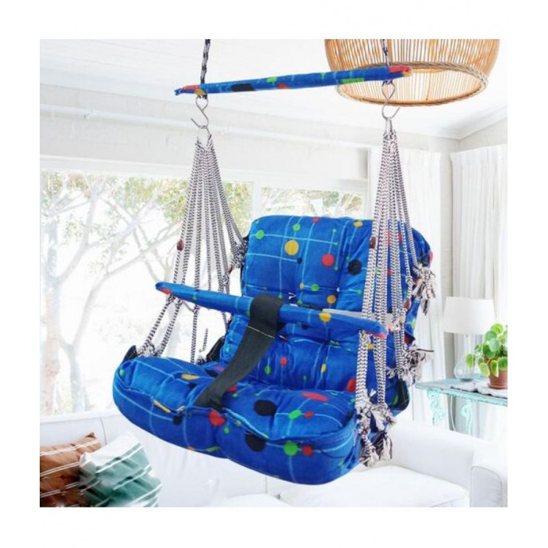 Cotton Swing Chair for Kids Baby's Children Folding and Washable 1-8 Years with Safety Belt - Home,Garden Jhula