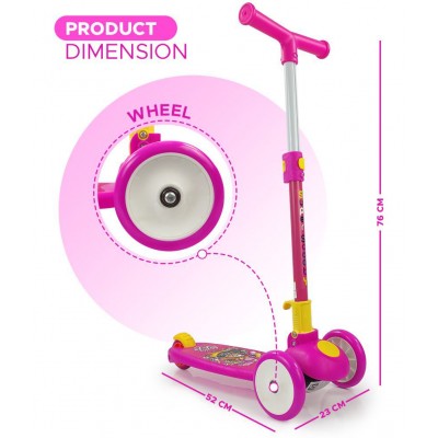 Couch Smart Kick Scooter , 3 Adjustable Height, Foldable,Front Wheel & PVC Wheels for Kids (3+ Years)