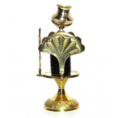 Craftghar Gold Plated Brass Shivling - 8 Inch
