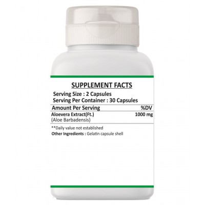Curevisor Aloevera Extract-1000mg (GLOWING SKIN) Capsule 60 no.s