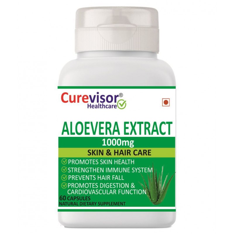 Curevisor Aloevera Extract-1000mg (GLOWING SKIN) Capsule 60 no.s