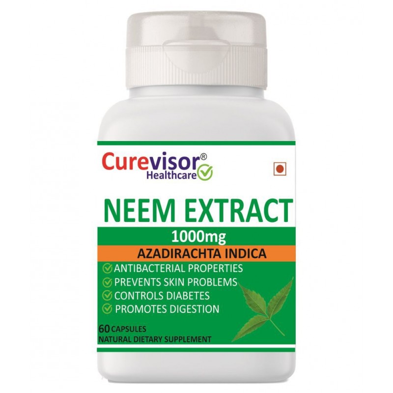 Curevisor Neem Extract-1000mg BODY DETOX (Glowing Skin) Capsule 60 no.s