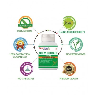 Curevisor Neem Extract-1000mg BODY DETOX (Glowing Skin) Capsule 60 no.s