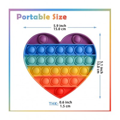 CuteSo  Pop It Fidget Toys,Push Pop Bubble Fidget Sensory Toy,Autism Special Needs Silicone Stress Relief Toy,Great Fidget Toy Sensory Toys Novelty Gifts for Girls Boys Kids Adults (Rainbow Round) (Multicolor)  (Multicolor)