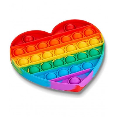 CuteSo  Pop It Fidget Toys,Push Pop Bubble Fidget Sensory Toy,Autism Special Needs Silicone Stress Relief Toy,Great Fidget Toy Sensory Toys Novelty Gifts for Girls Boys Kids Adults (Rainbow Round) (Multicolor)  (Multicolor)