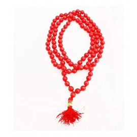 Cyan spritual 100% Original and Natural RED Agate Hakik Japa Mala - Protection Against Bad Evils 108 + 1 Beads (8 mm)