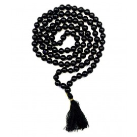 Cyan spritual Black Agate Mala/Black Hakik Mala/हकीक माला, hakik mala Black 108, hakik mala Stone Sulemani Gemstone,Kali Hakik Mala