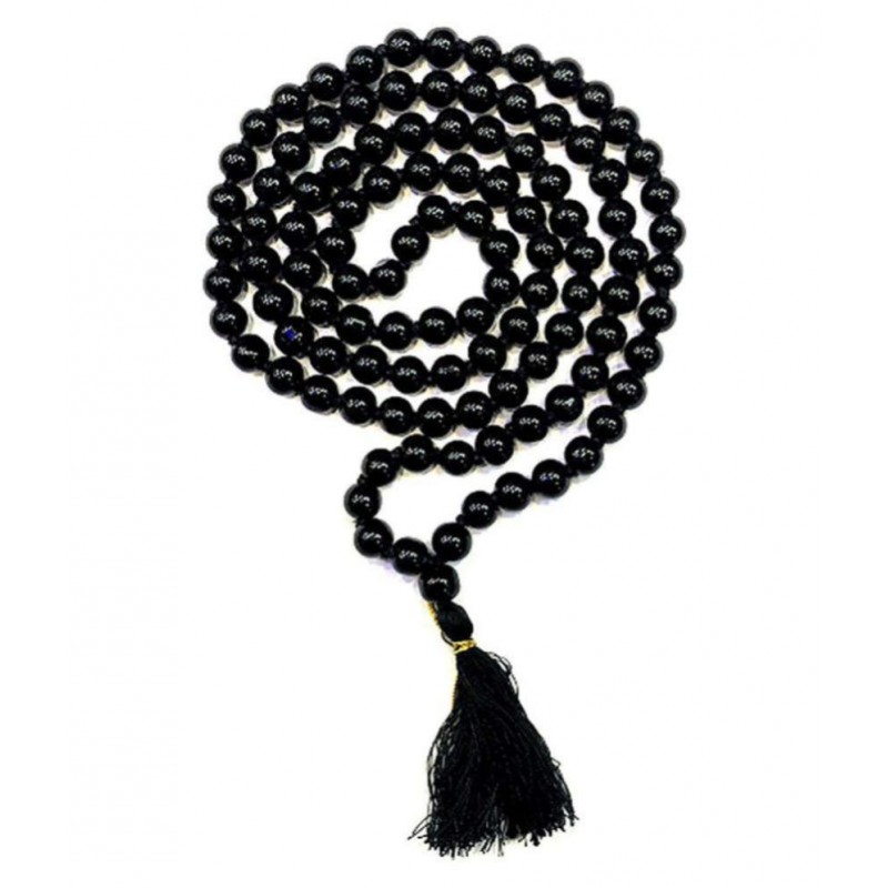 Cyan spritual Black Agate Mala/Black Hakik Mala/हकीक माला, hakik mala Black 108, hakik mala Stone Sulemani Gemstone,Kali Hakik Mala