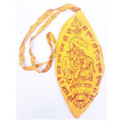 Cyan spritual Rudraksha Mala and Gomukhi Japa Bag Mother of Pearl Chain Wood Chain