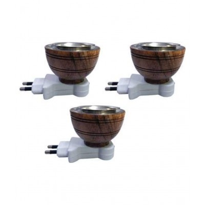 D S  Mini Wooden Electric Kapoor Dani Incense Burner Bakhoor Dani Aroma Diffuser Camphor Burner for Positive Energy - 2nd Generation (Standard Size,brown)