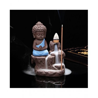 DEDHAS Smoke Buddha Blue With10pcCone Resin Ganesha Idol 12 x 7 cms Pack of 1