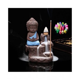 DEDHAS Smoke Buddha Blue With10pcCone Resin Ganesha Idol 12 x 7 cms Pack of 1