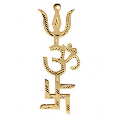DEV RATNA KENDRATrishakti Yantra Swastik Om Trishul, 3.5-inches