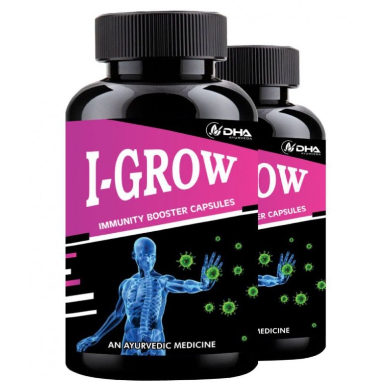 DHA Ayurveda I-Grow Herbal Immunity Booster Capsule 60 no.s Pack Of 2