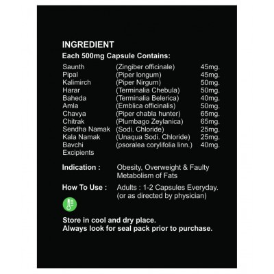 DHA Ayurveda Slimming Mantra- Herbal Fat Burner Capsule 30 no.s Pack Of 1