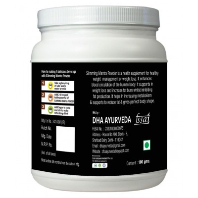DHA Ayurveda Slimming Mantra- Herbal Fat Loss Vanilla Powder 300 gm Pack of 3