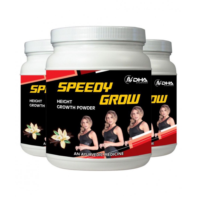 DHA Ayurveda Speedy Grow- Height Increase Vanilla Powder 300 gm Pack of 3