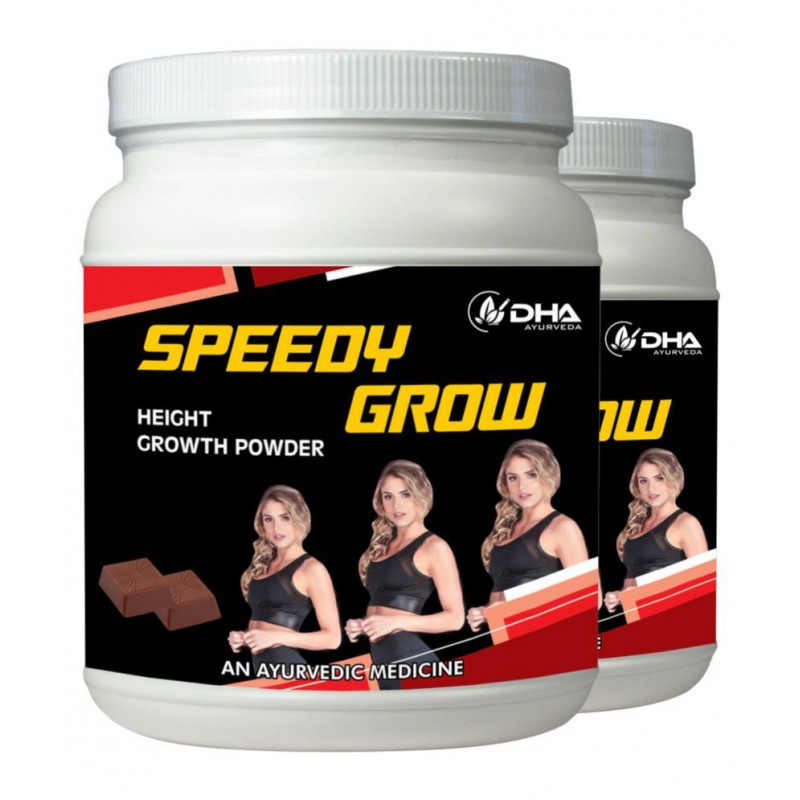 DHA Ayurveda Speedy Grow- Herbal Height Grow Choco Powder 200 gm Pack Of 2