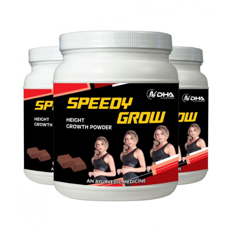 DHA Ayurveda Speedy Grow- Herbal Height Grow Choco Powder 300 gm Pack of 3