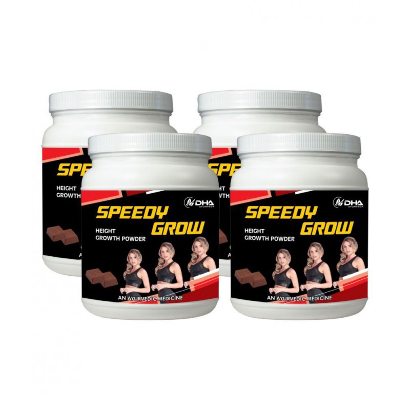 DHA Ayurveda Speedy Grow- Herbal Height Grow Choco Powder 400 gm Pack Of 4