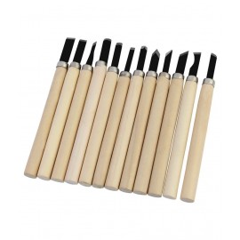 DIY Crafts-10 PCS/Set Assorted Wood Carving Tools Chisels Knife Set with Iron Blade and Wooden Handle for Basic Woodcut Working DIY Tools (10 Pcs)
