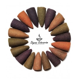 DIYAAN ENT Incense cone | Backflow Pooja cone | Dhoop cones for smoke backflows in assorted color and fragrances - Set of 30 pcs DIYAAN ENT Incense cone | Backflow Pooja cone | Dhoop cones for smoke backflows in assorted color and fragrances - Set of 30 pcs