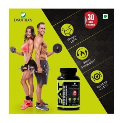 DNUTRIXN Advance Fat Burner Capsules-60 | 30 Days Challenge 60 no.s Unflavoured Single Pack