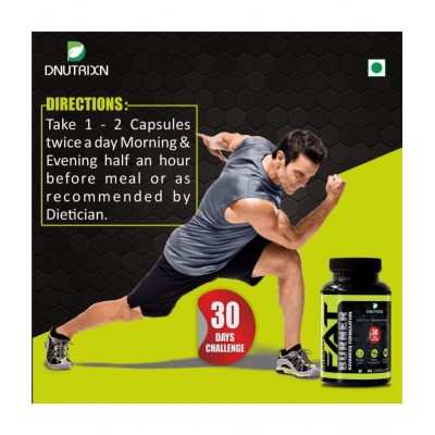 DNUTRIXN Advance Fat Burner Capsules-60 | 30 Days Challenge 60 no.s Unflavoured Single Pack
