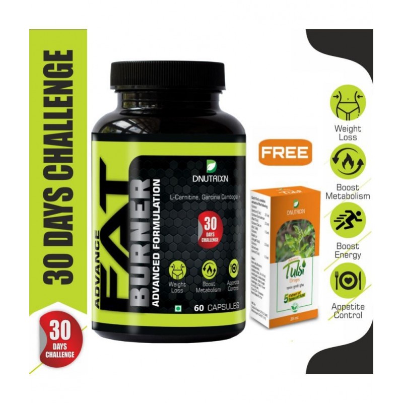 DNUTRIXN Advance Fat Burner Capsules-60 | 30 Days Challenge 60 no.s Unflavoured Single Pack