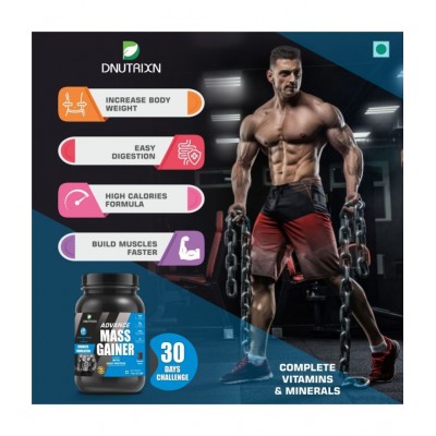 DNUTRIXN Advance Mass Gainer -1KG | Protein 63gm, 1263Kcal 1 KG kg Mass Gainer Powder DNUTRIXN Advance Mass Gainer -1KG | Protein 63gm, 1263Kcal 1 KG kg Mass Gainer Powder