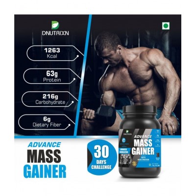 DNUTRIXN Advance Mass Gainer -1KG | Protein 63gm, 1263Kcal 1 KG kg Mass Gainer Powder DNUTRIXN Advance Mass Gainer -1KG | Protein 63gm, 1263Kcal 1 KG kg Mass Gainer Powder