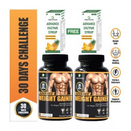 DNUTRIXN Advance Weight Gainer -120 Capsules | 30 Days Challenge | Advanced Formulation | Mass Gainer, Weight Gain Capsule For Men &Women 120 no.s Unflavoured