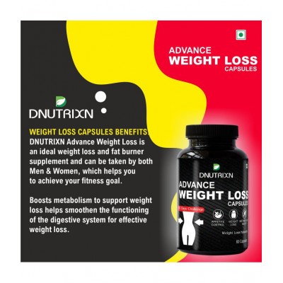 DNUTRIXN Advance Weight Loss Capsules |Advanced Formulation 60 no.s Unflavoured