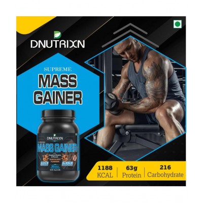 DNUTRIXN SUPREME MASS GAINER- 1KG | 30 Days Challenge with High Protein (63 gm), High Calorie (1188 Kcal) Enriched with Multivitamins and Multiminerals 1 kg Chocolate DNUTRIXN SUPREME MASS GAINER- 1KG | 30 Days Challenge with High Protein (63 gm), High Calorie (1188 Kcal) Enriched with Multivitamins and Multiminerals 1 kg Chocolate