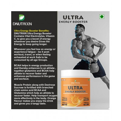 DNUTRIXN Ultra Energy Drink with BCAA, Electrolytes Vitamin C & Glutamine |Pre Workout/ Post Workout Instant Energy Drink for All 400 gm