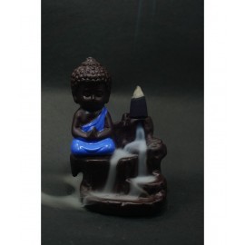 DOGRA Blue resin monk Buddha smoke backflow - Pack of 1 Brown Resin Monk Buddha Smoke Backflow - Pack of 1