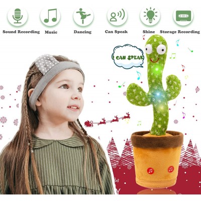 Dancing Cactus Kids Toy , Talking Cactus Toy , Singing + Recording + Dance + Sing , Wriggle Dancing Cactus Repeat What You Say and Sing Electronic Cactus Toy DÃ©cor for Kids / Boys / Girls with USB charger
