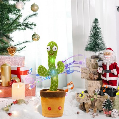 Dancing Cactus Kids Toy , Talking Cactus Toy , Singing + Recording + Dance + Sing , Wriggle Dancing Cactus Repeat What You Say and Sing Electronic Cactus Toy DÃ©cor for Kids / Boys / Girls with USB charger