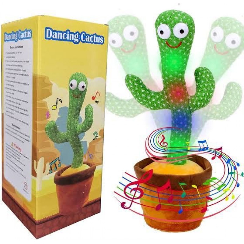Dancing Cactus Kids Toy , Talking Cactus Toy , Singing + Recording + Dance + Sing , Wriggle Dancing Cactus Repeat What You Say and Sing Electronic Cactus Toy DÃ©cor for Kids / Boys / Girls with USB charger
