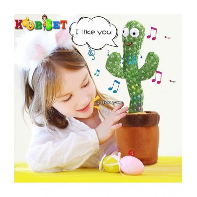 Dancing Cactus Kids Toy , Talking Cactus Toy , Singing + Recording + Dance + Sing , Wriggle Dancing Cactus Repeat What You Say and Sing Electronic Cactus Toy DÃ©cor for Kids / Boys / Girls with USB charger