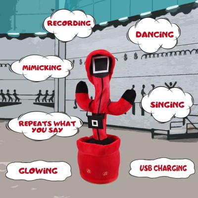 Dancing Toy Talking Game Cactus Toy Can Sing, Talk, Record and Repeat What You Say Decor for Kids & Adult (Dancing Squid)