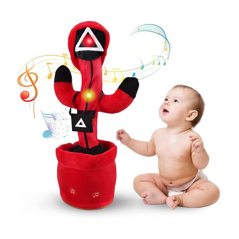 Dancing Toy Talking Game Cactus Toy Can Sing, Talk, Record and Repeat What You Say Decor for Kids & Adult (Dancing Squid)
