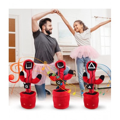 Dancing Toy Talking Game Cactus Toy Can Sing, Talk, Record and Repeat What You Say Decor for Kids & Adult (Dancing Squid)