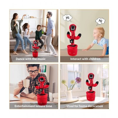 Dancing Toy Talking Game Cactus Toy Can Sing, Talk, Record and Repeat What You Say Decor for Kids & Adult (Dancing Squid)