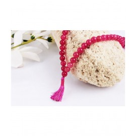 Dark Pink Jade Round mala - 8mm