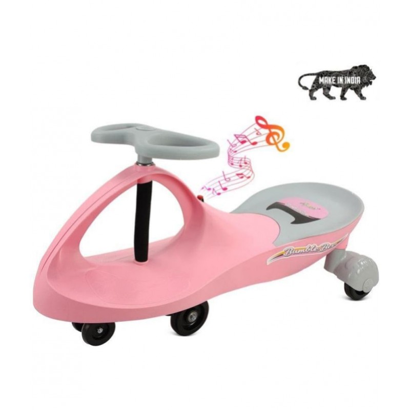Dash Bumble Bee Magic Swing Car with Music, Ride-On, Swing Magic Car Ride On for Kids with Scratch Free PU Wheels , (Suitable for 3+ Years | 120 Kgs Weight Capacity | Pink )