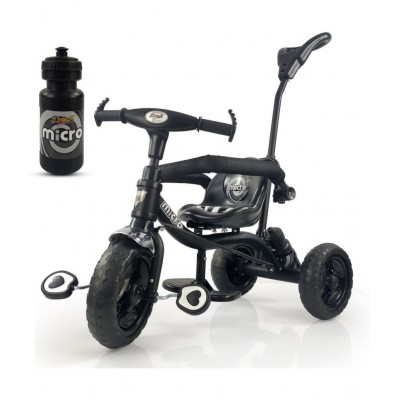 Dash Micro Tricycle with Parental Handle, Sipper, Comfortable seat Safety Harness and Footrest,, Helps to Learn Riding for Kids, Capacity 25 Kg (2+ Years, Black)